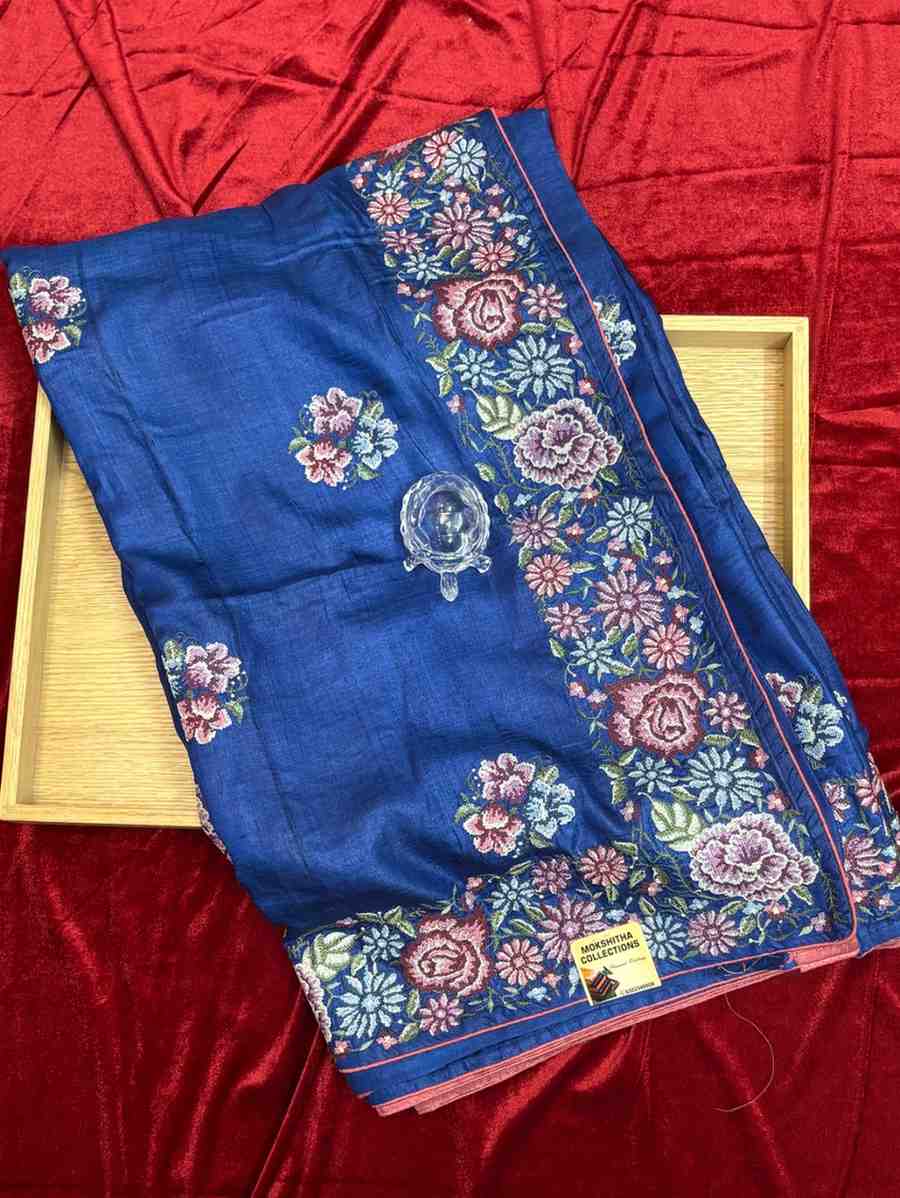 Tusser PettitPoint Work Saree