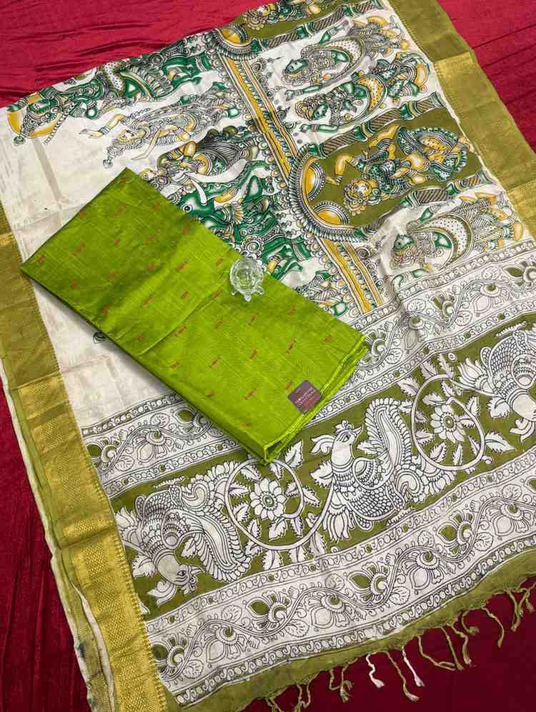 Rawsilk kalamkari (Story Telling)