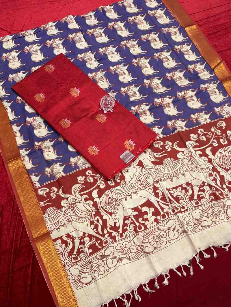 Rawsilk Kalamkari Gomata Design