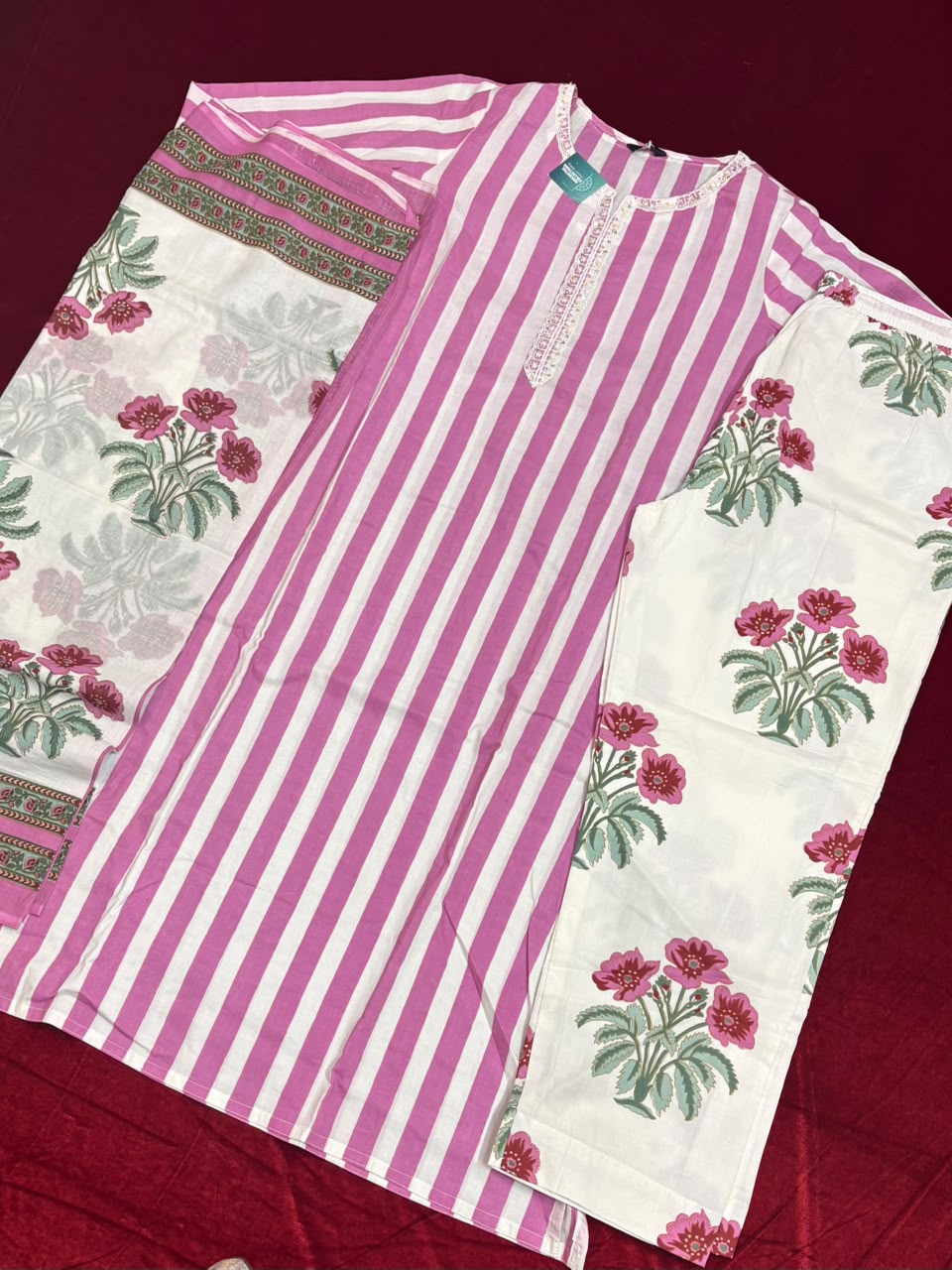 WHITE WITH PINK