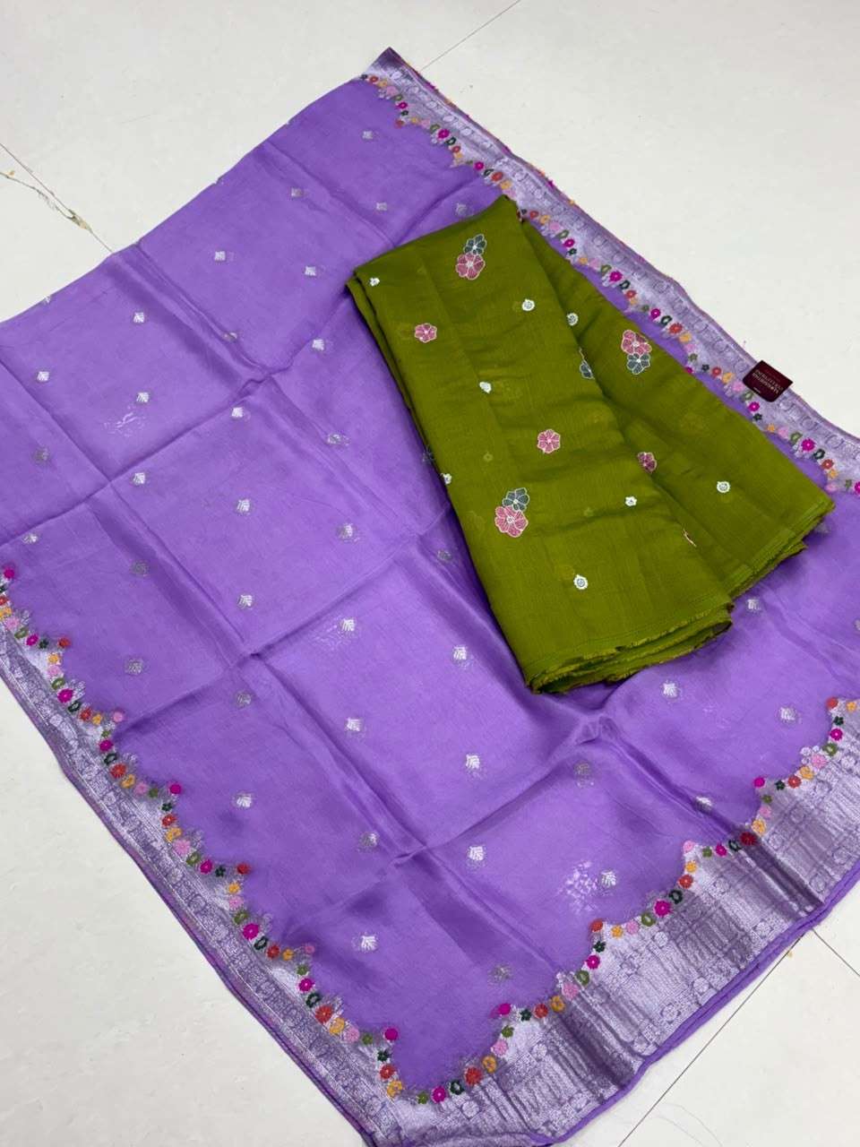 Kora designer duppata with rayon work top