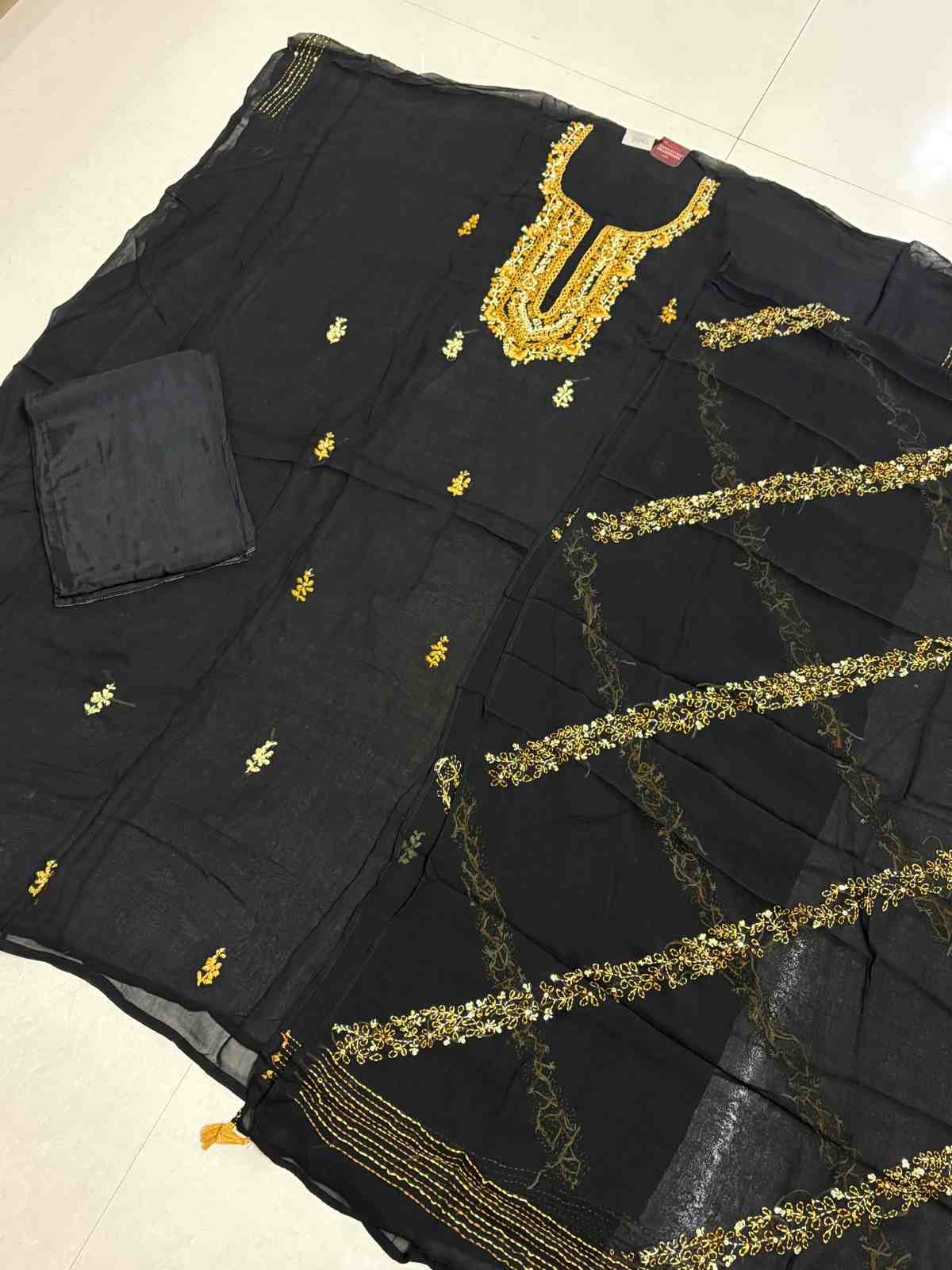 Georgette with Hand Embroidery 