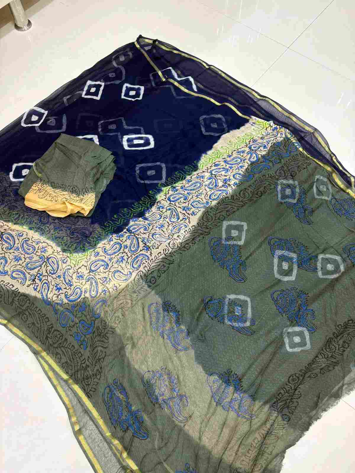 Blue and greenish grey 