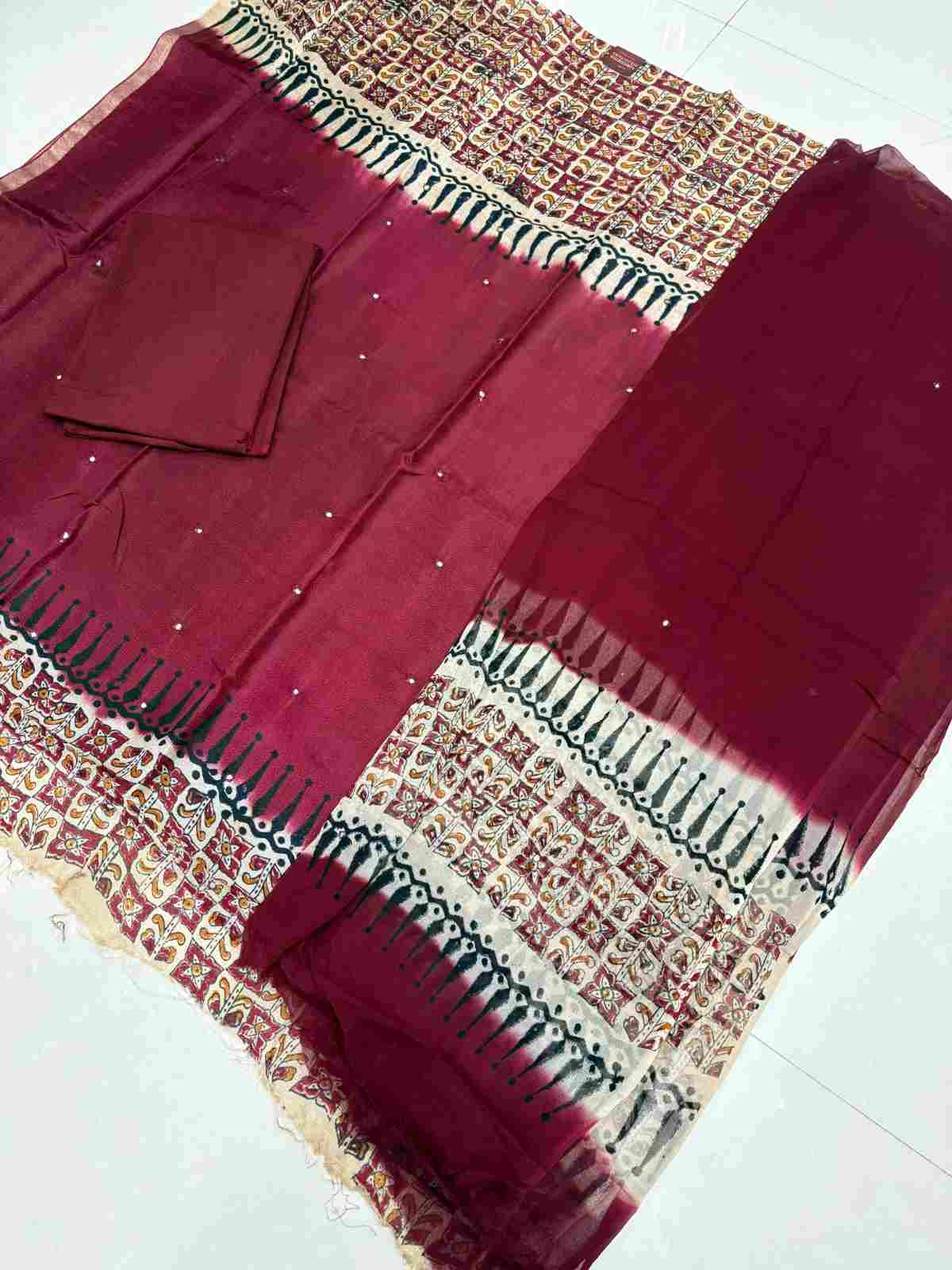 Maroon and cream