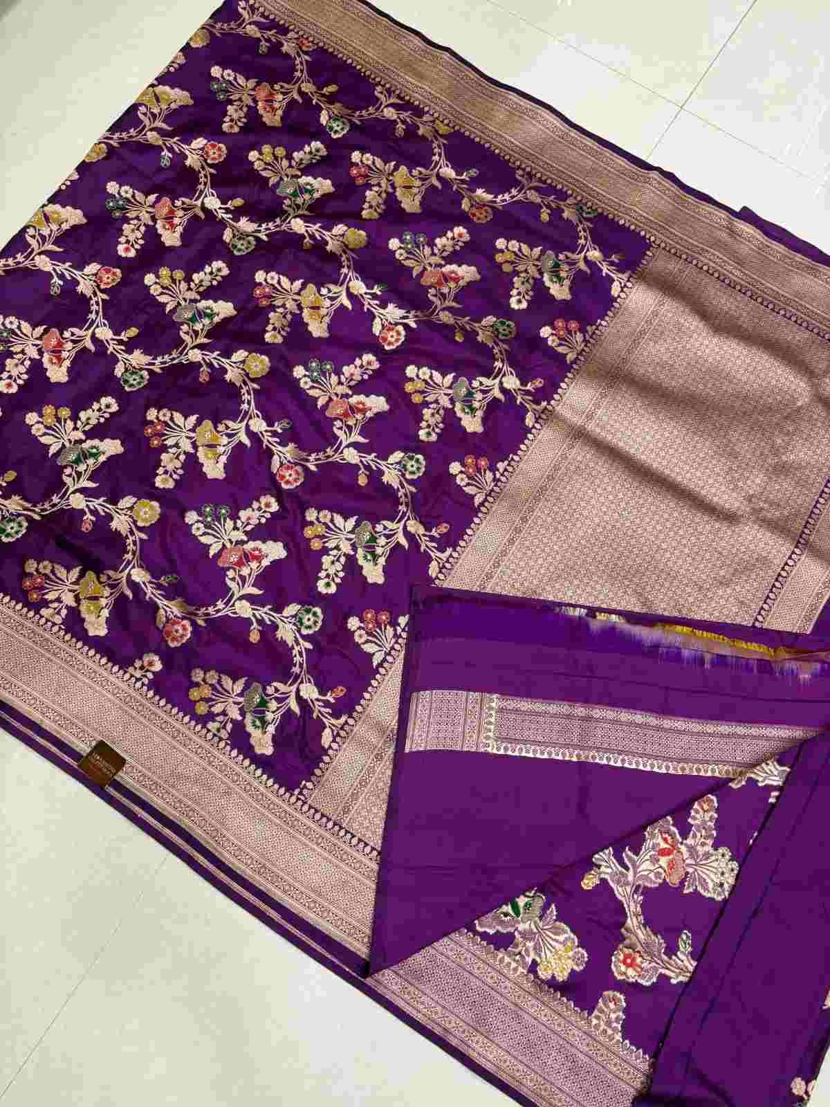 PURE KATHAN BANARAS MEENAKARI SARREE